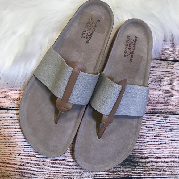 skechers relaxed fit memory foam flip flops